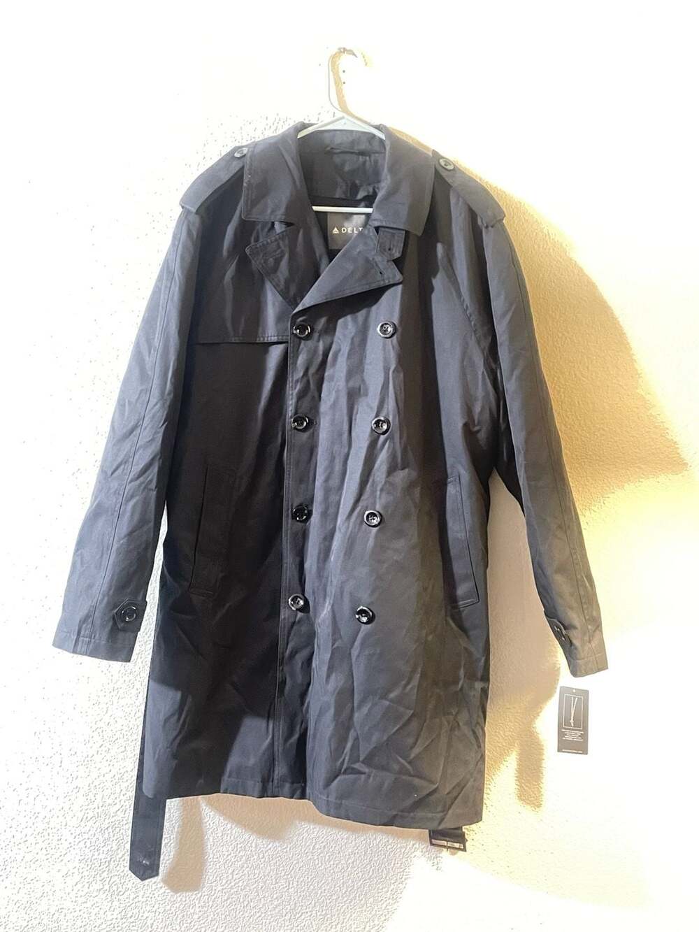 Delta Air Lines Uniform Men's Double Breasted Trench Coat with Removable Liner S